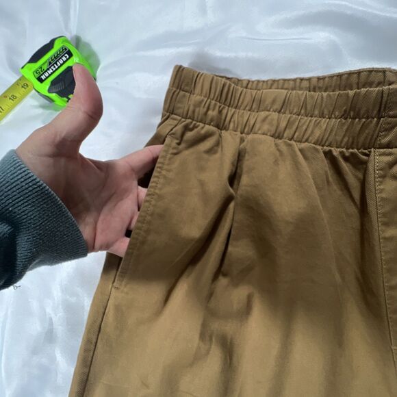 LOFT Pants Womens Large Brown Wide Leg Elastic Waist Pull On 100% Cotton - Picture 10 of 12